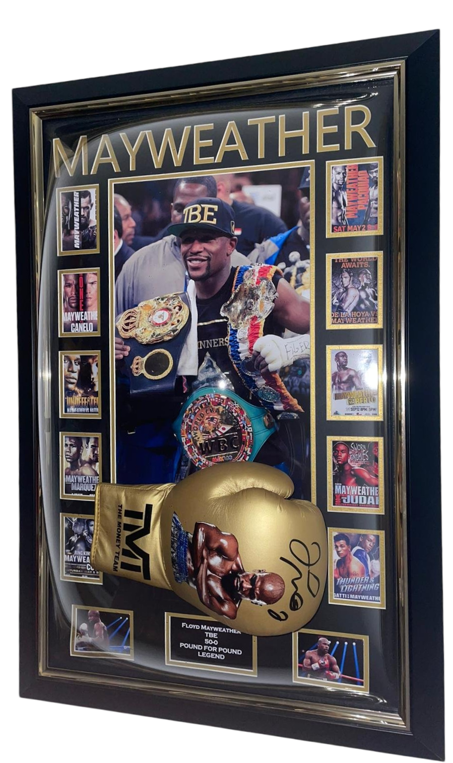 floyd mayweather signed framed boxing gove