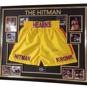 hitman hearns signed shorts