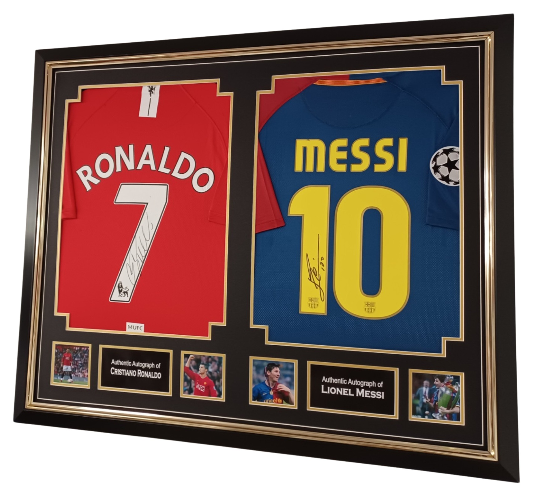 lionel messi and ronaldo signed shirts