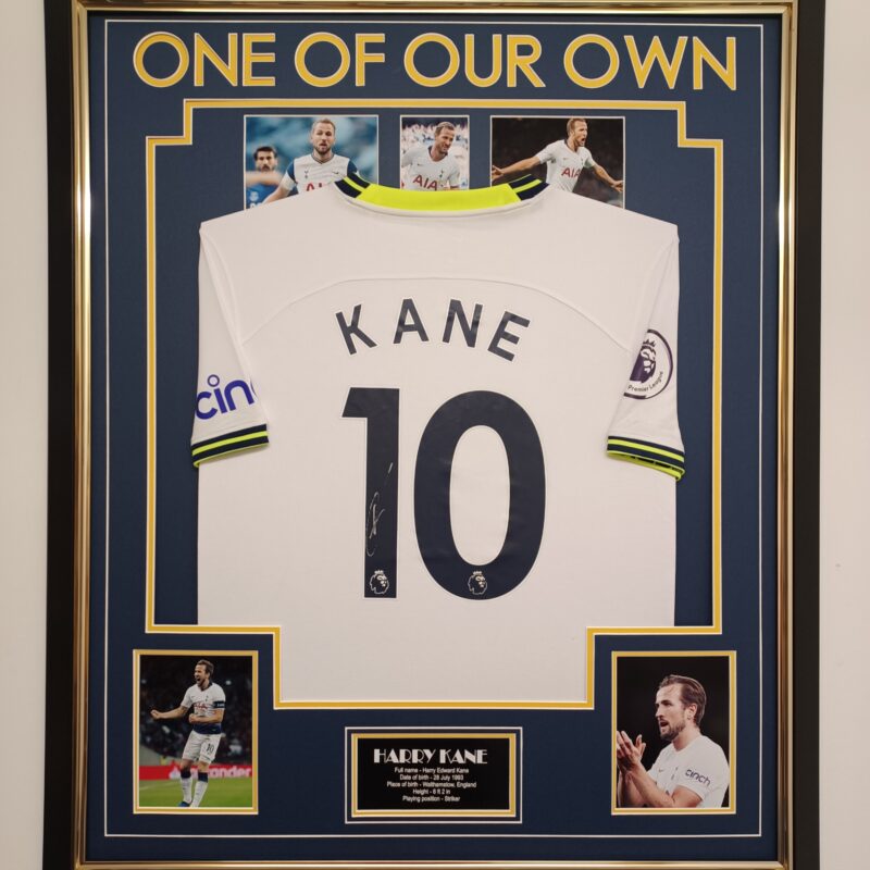 harry kane signed shirt framed