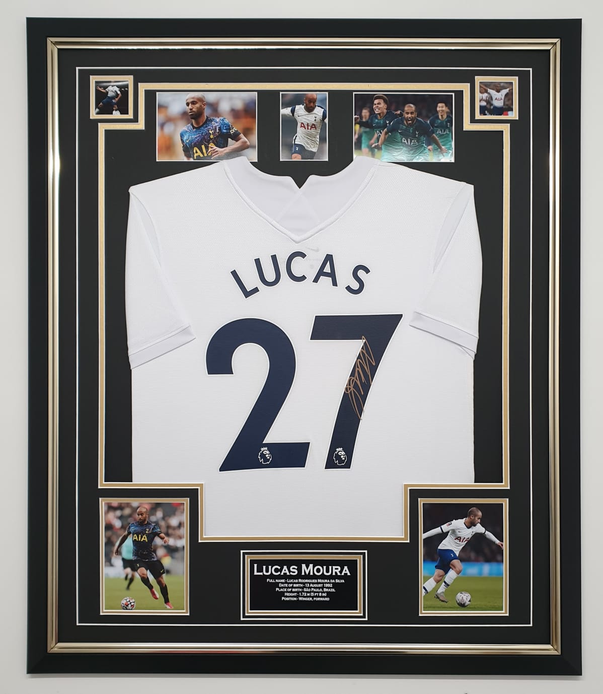 LUCAS MOURA OF SPURS SIGNED JERSEY