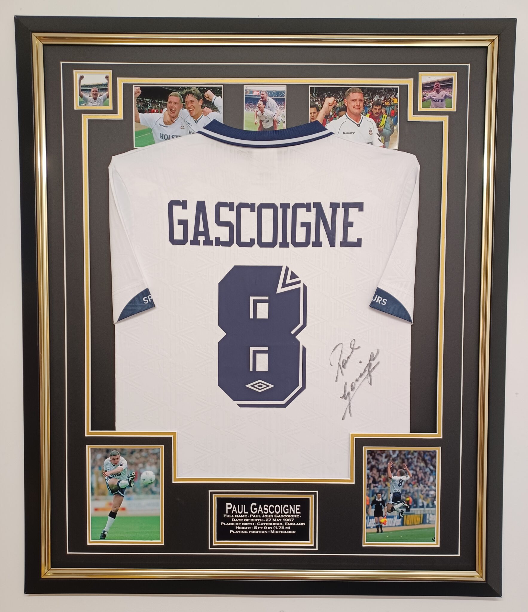 Paul Gascoigne Of Tottenham Signed Jersey – Signed Memorabila Shop