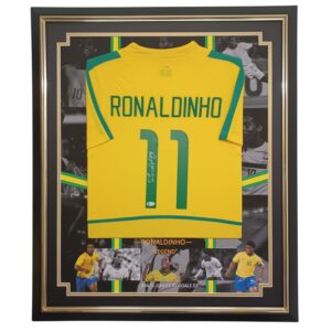 brazil ronaldinho signed shirt framed jersey