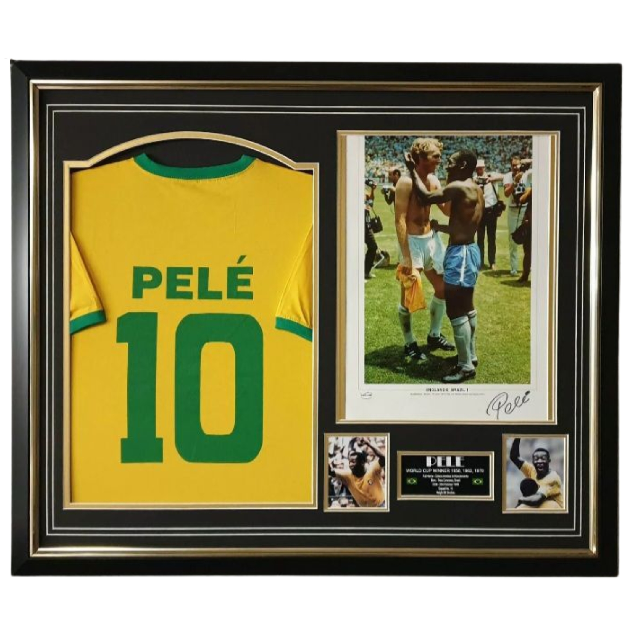 295 Pele signed photo with shirt BRAZIL