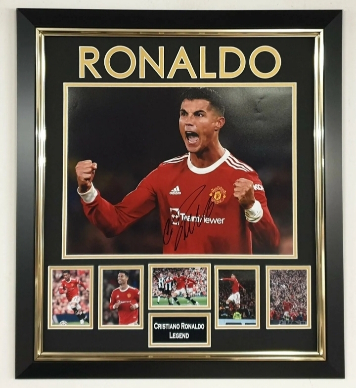 Cristiano Ronaldo Signed Framed Adidas Manchester United Soccer