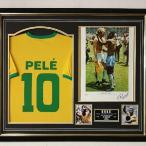 Pele of Brazil Signed Photo with Shirt Display