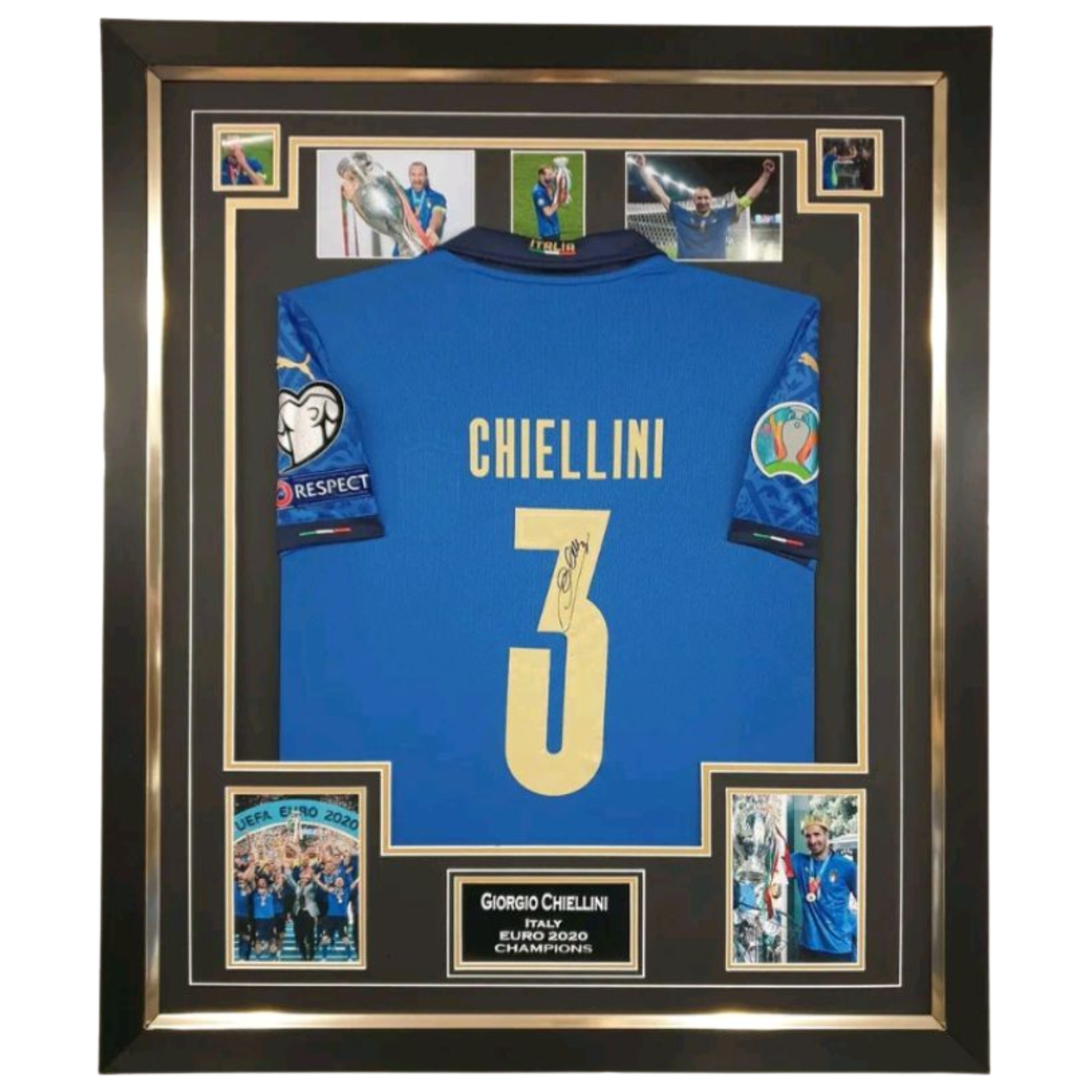 595 Giorgio Chiellini Signed Shirt 2020 Euro winners ITALY