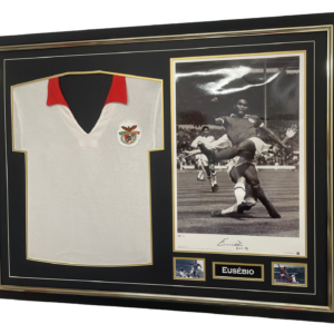 benfica shirt eusebio signed photo