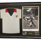 eusebio signed picture and benfica shirt