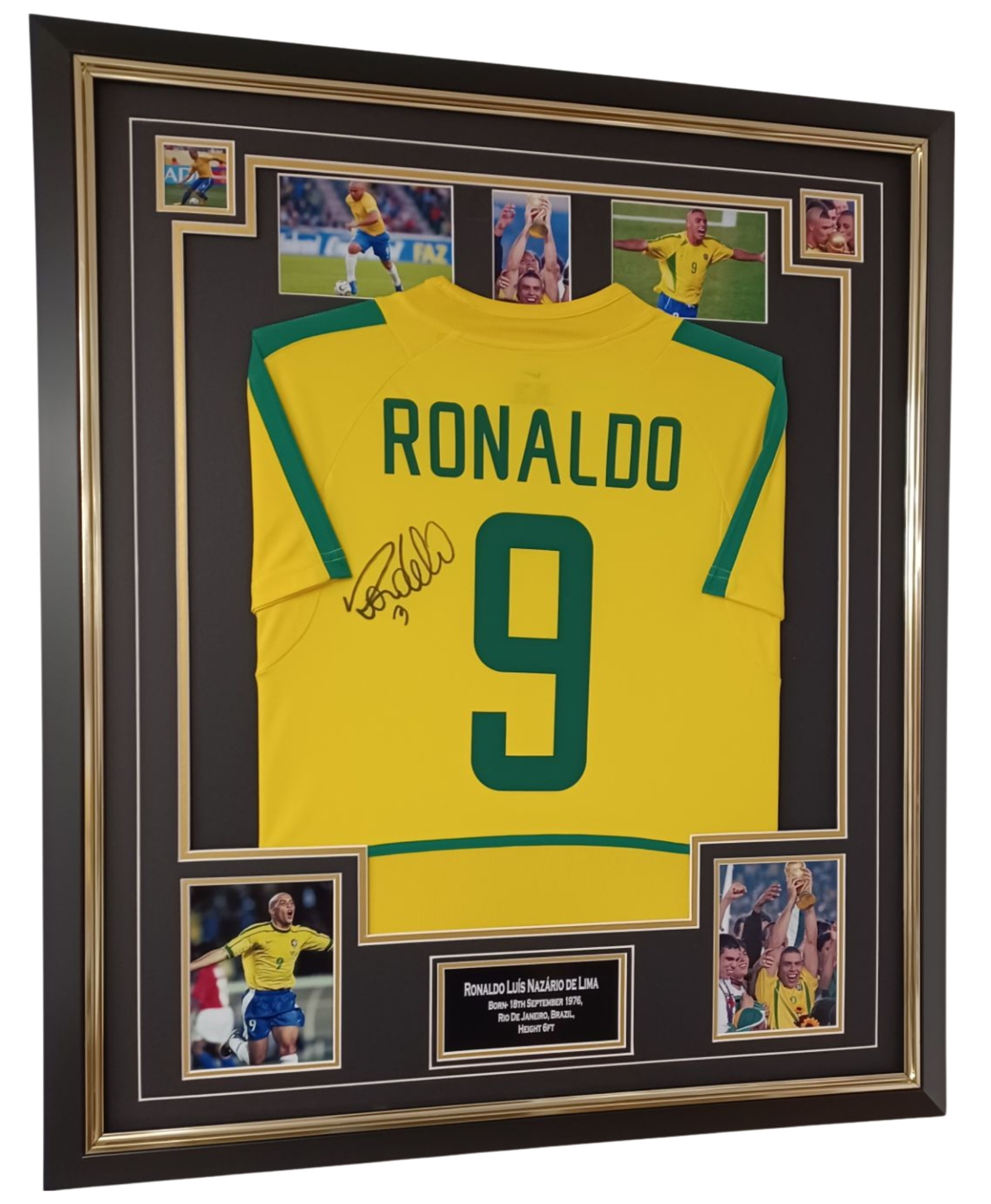 Soccer - Ronaldo Brazil Signed & Framed Jersey, Taylormade Memorabilia