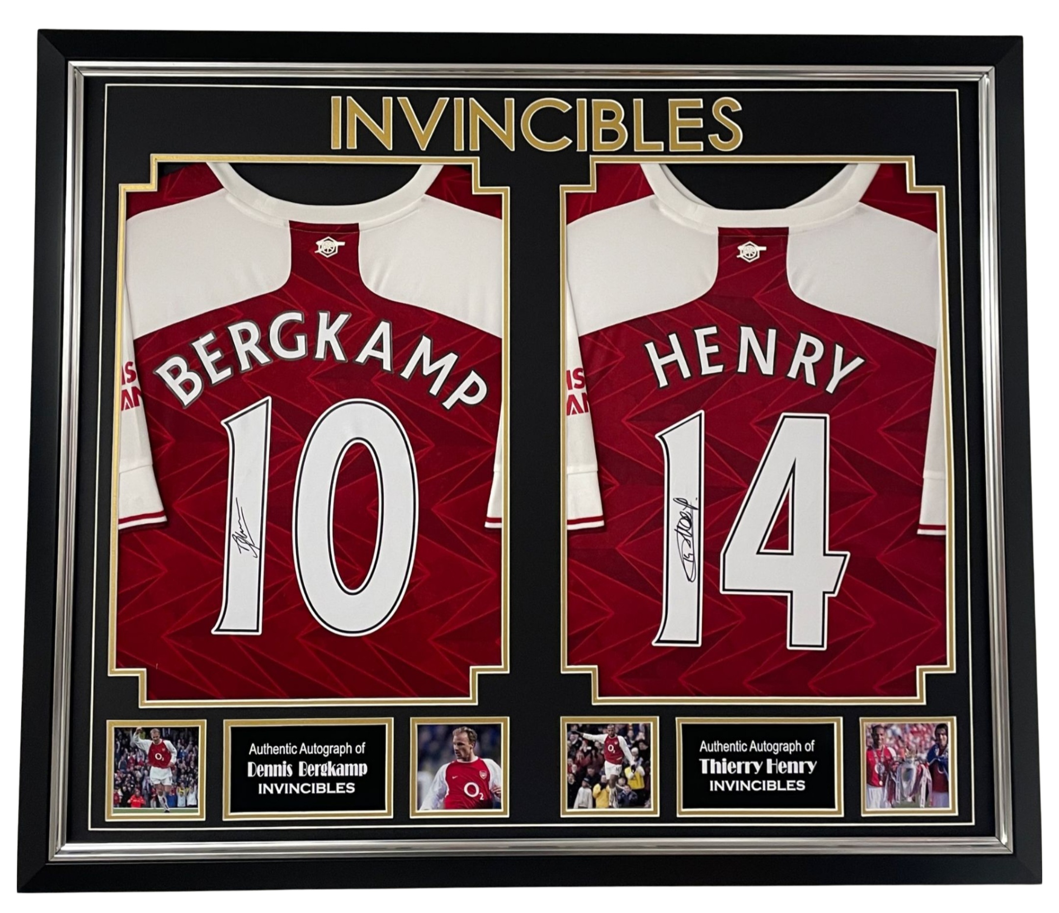 Invincibles Thierry Henry And Dennis Bergkamp Signed Shirts Arsenal Signed Memorabila Shop