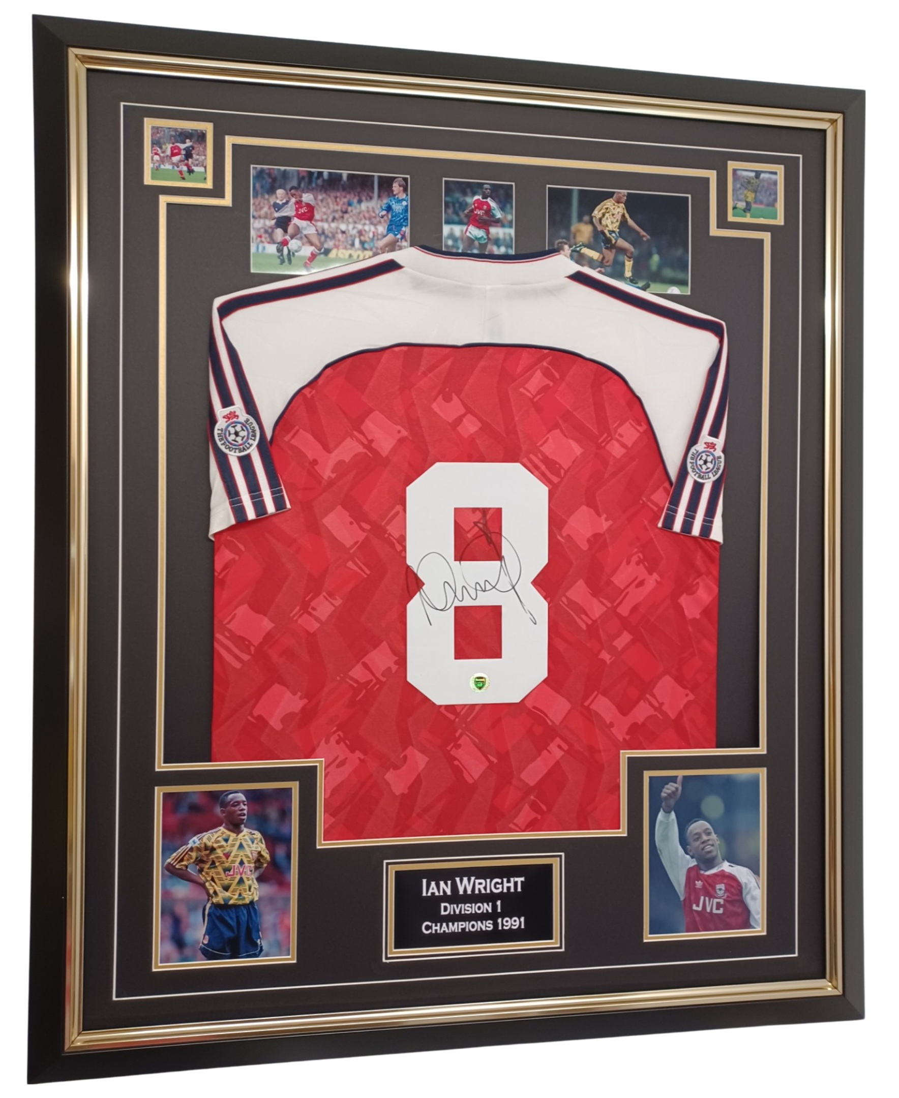 Ian Wright Signed Framed 91 Home Shirt