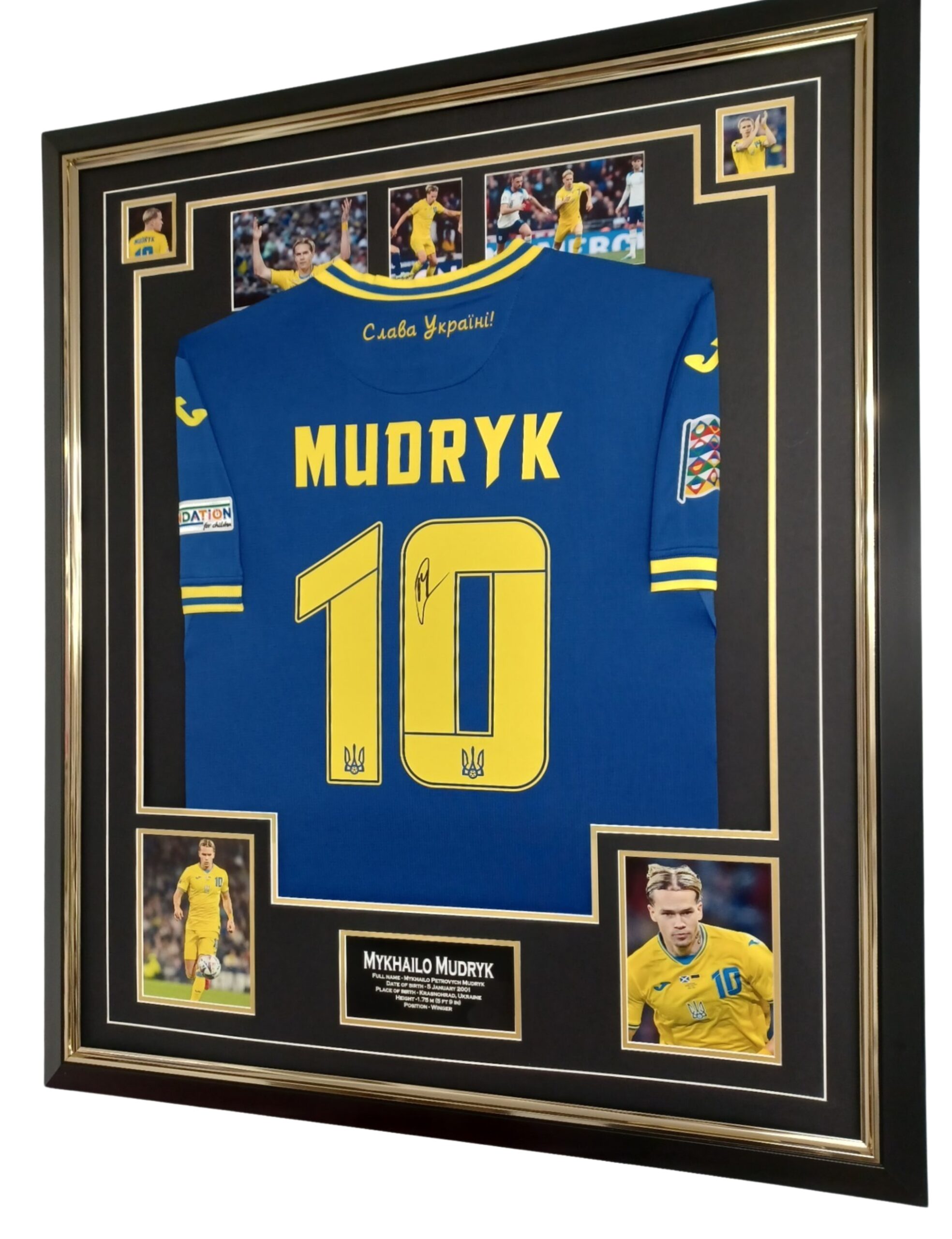 Mykhailo Mudryk signed ukraine jersey