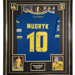 Mykhailo Mudryk signed ukraine shirt