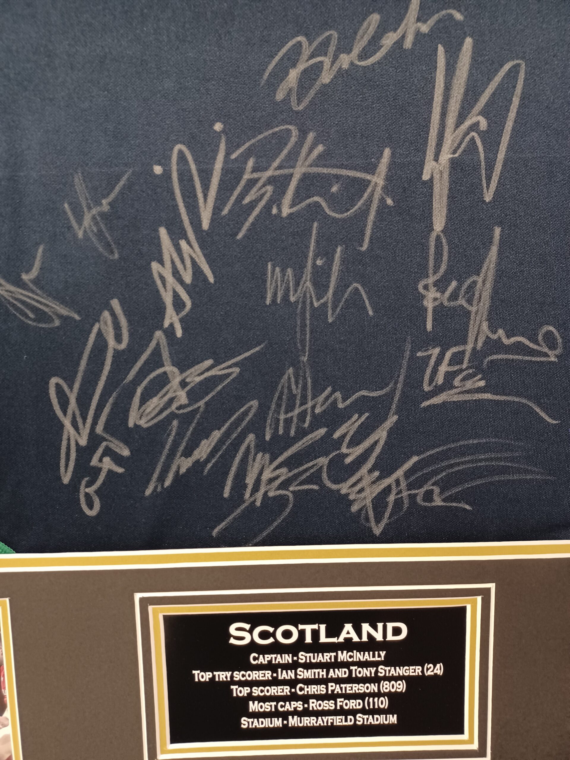 scotland signed rugby shirt