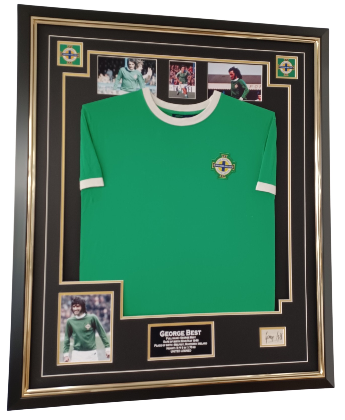 northern ireland signed george best photo and shirt