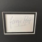 george best signed card with jersey