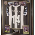 newcastle david ginola signed framed shirt