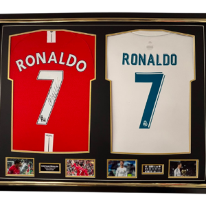 United and Madrid Legend Cristiano Ronaldo Signed Jersey Display