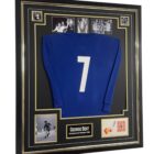 1968 signed george best manchester european cup shirt display
