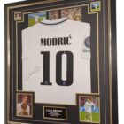 framed autographed luca modric signed shirt