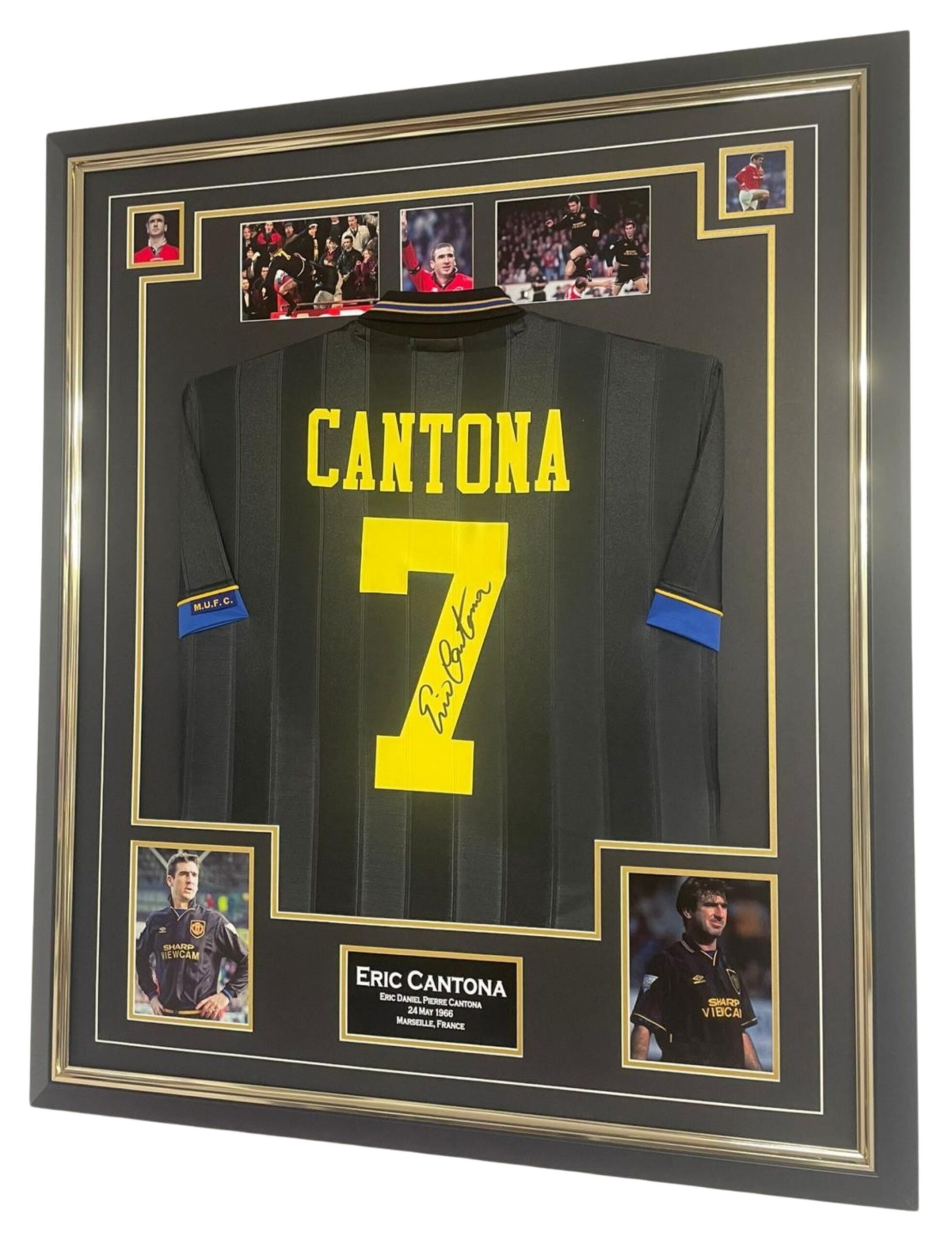 manchester cantona signed shirt framed