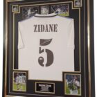 zidane signed jersey framed