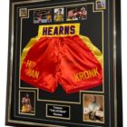 framed hitman hearns signed shorts thomas hearns
