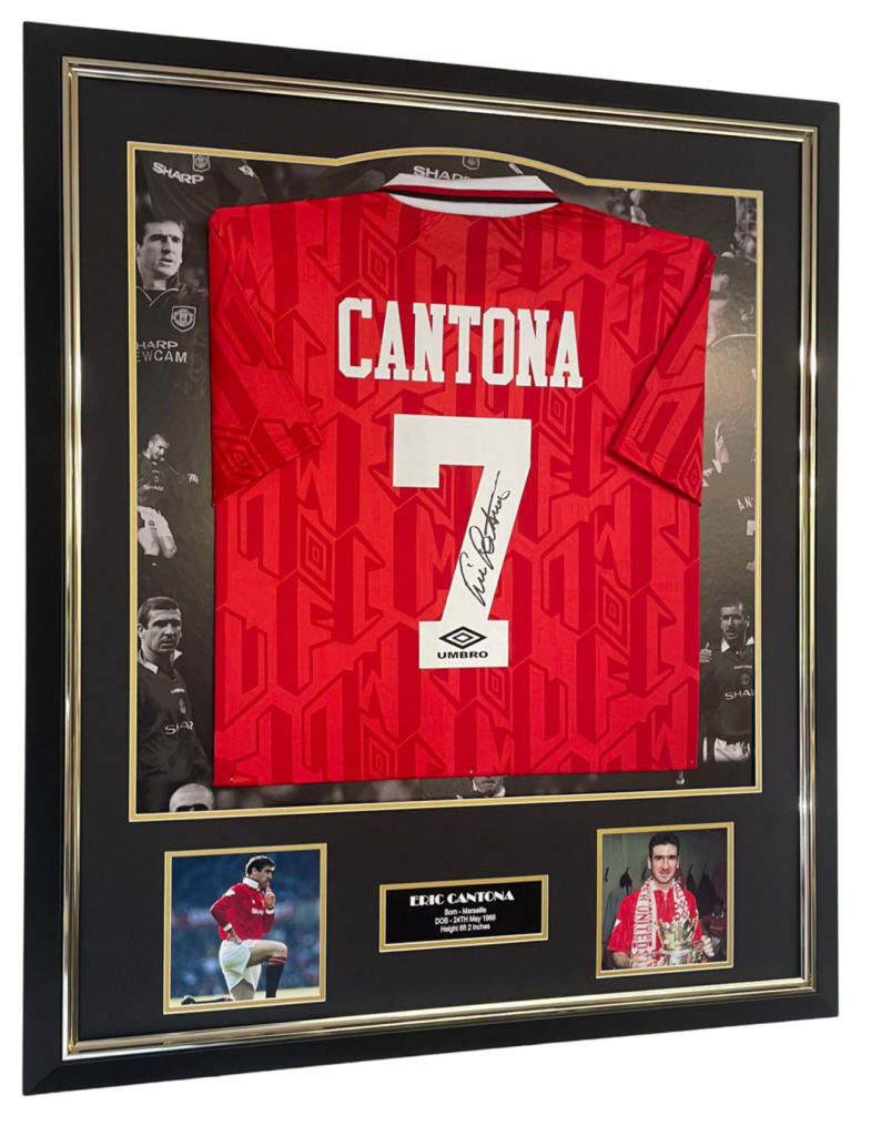 Chemise Signée Eric Cantona Encadrée - Manchester United - Memorabilia