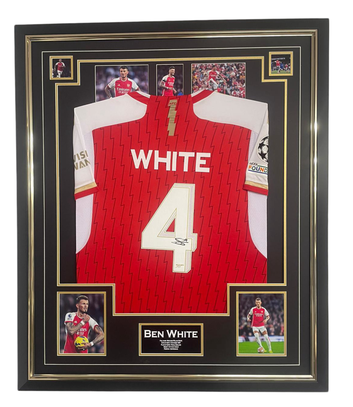 FRAMED AUTOGRAPH ED SIGNED SHIRT BEN WHITE