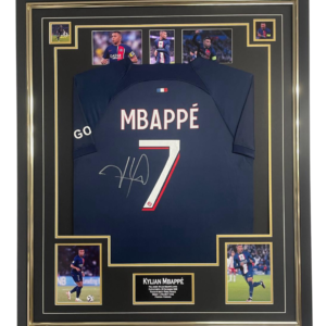 mbappe framed autographed shirt