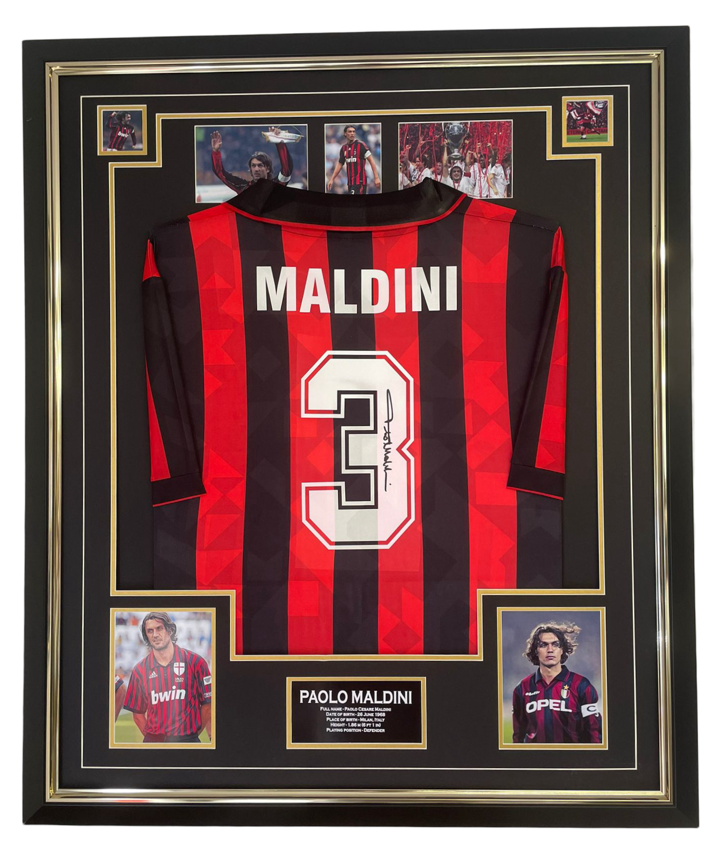 paolo maldini signed milan shirt