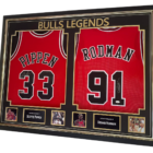 scottie pippen bulls and dennis rodman signed jerseys