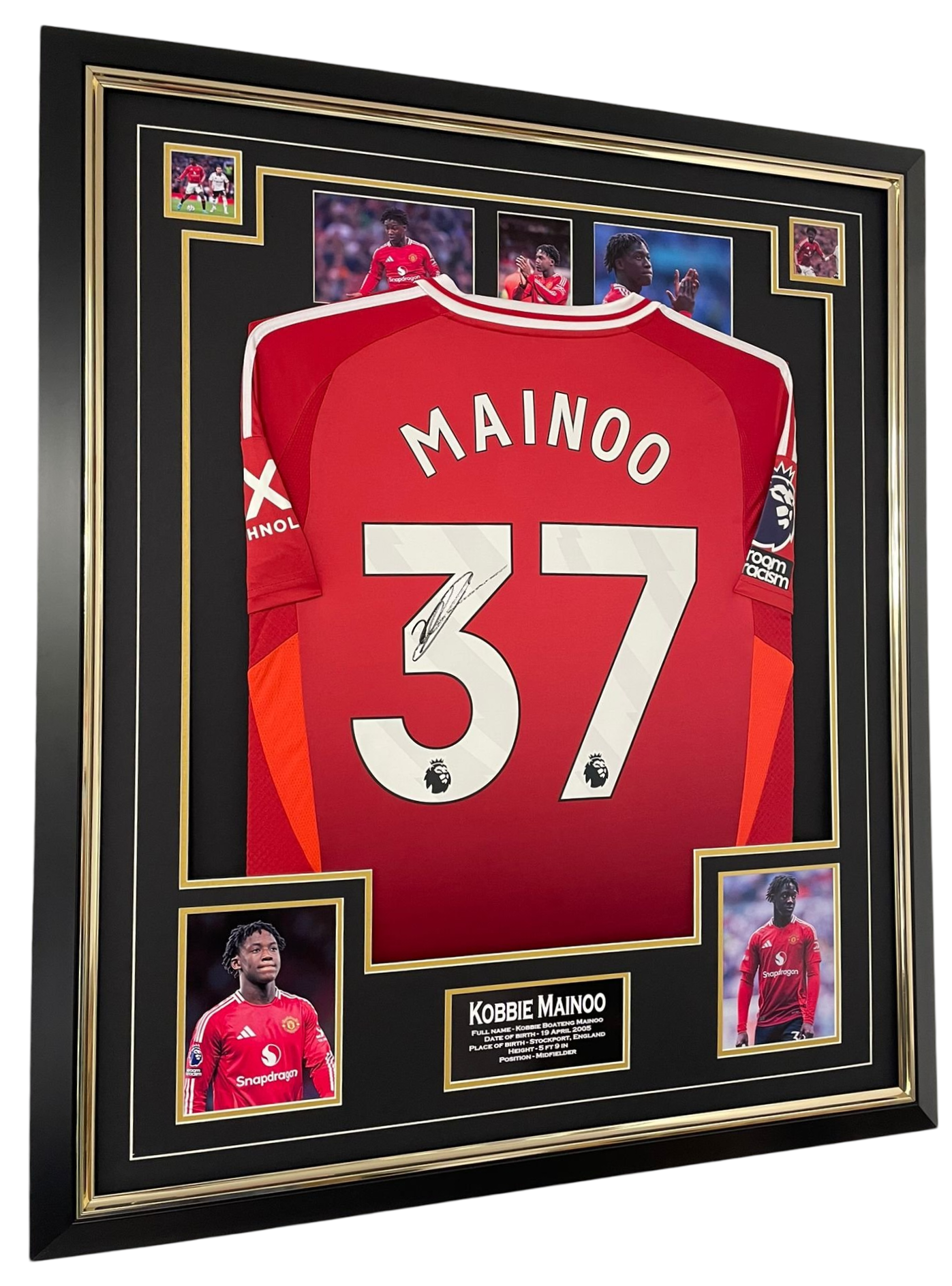 united kobbie mainoo signed shirt