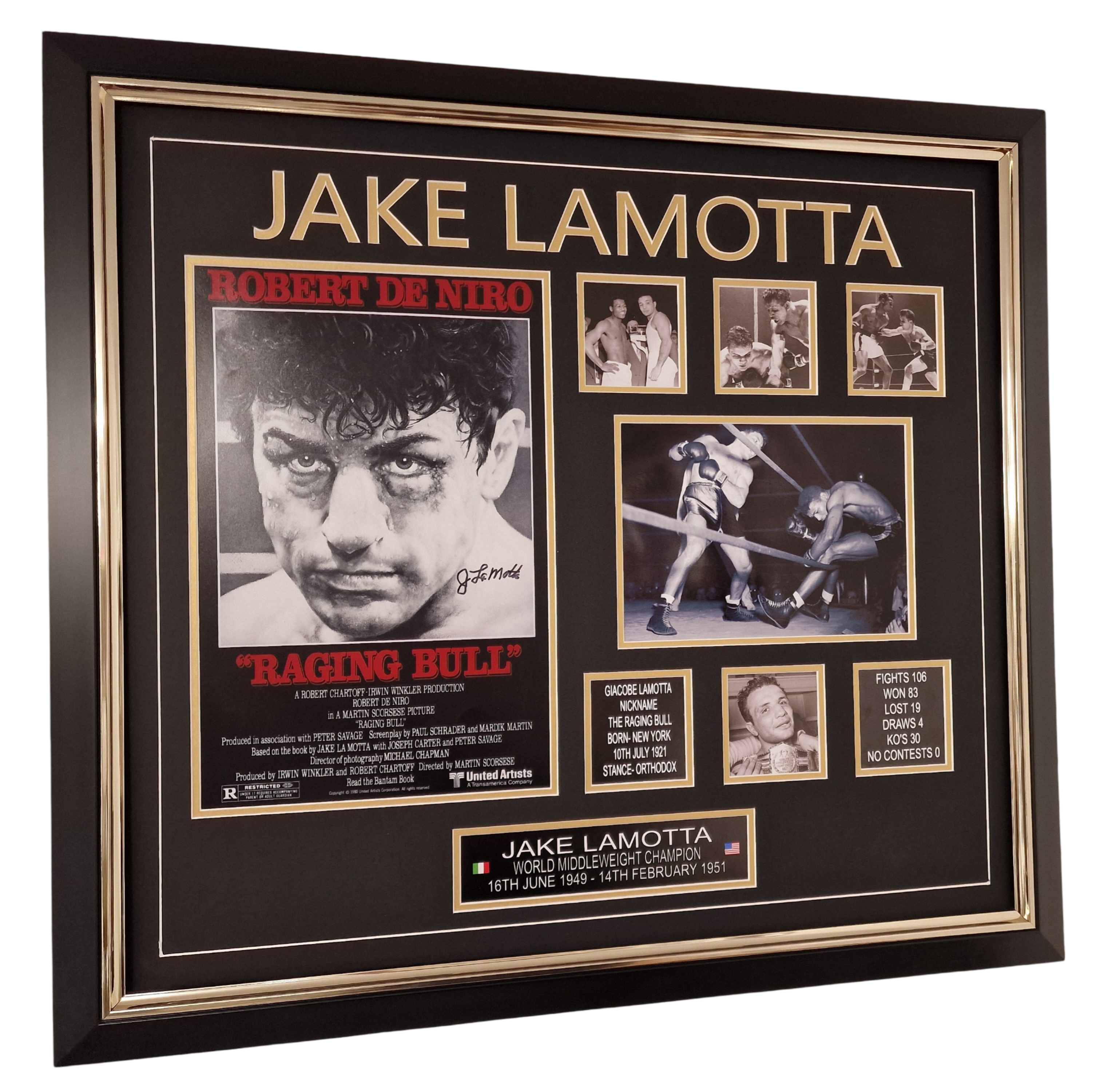 JAKE LAMOTTA SIGNED PHOTOGRAPH