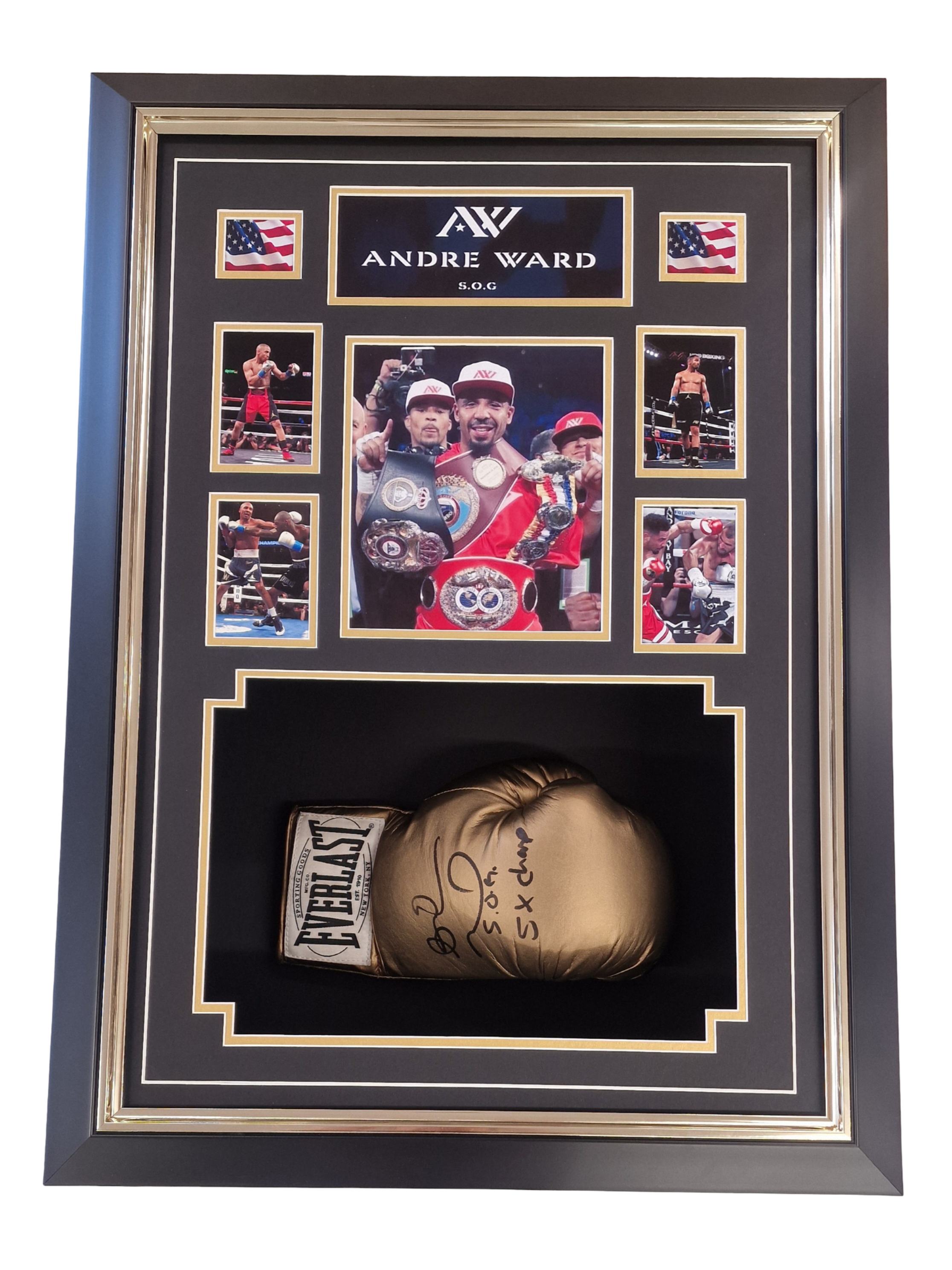 SOG ANDRE WARD SIGNED BOCING GLOVE