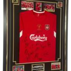 liverpool 2005 signed autographed framed jersey