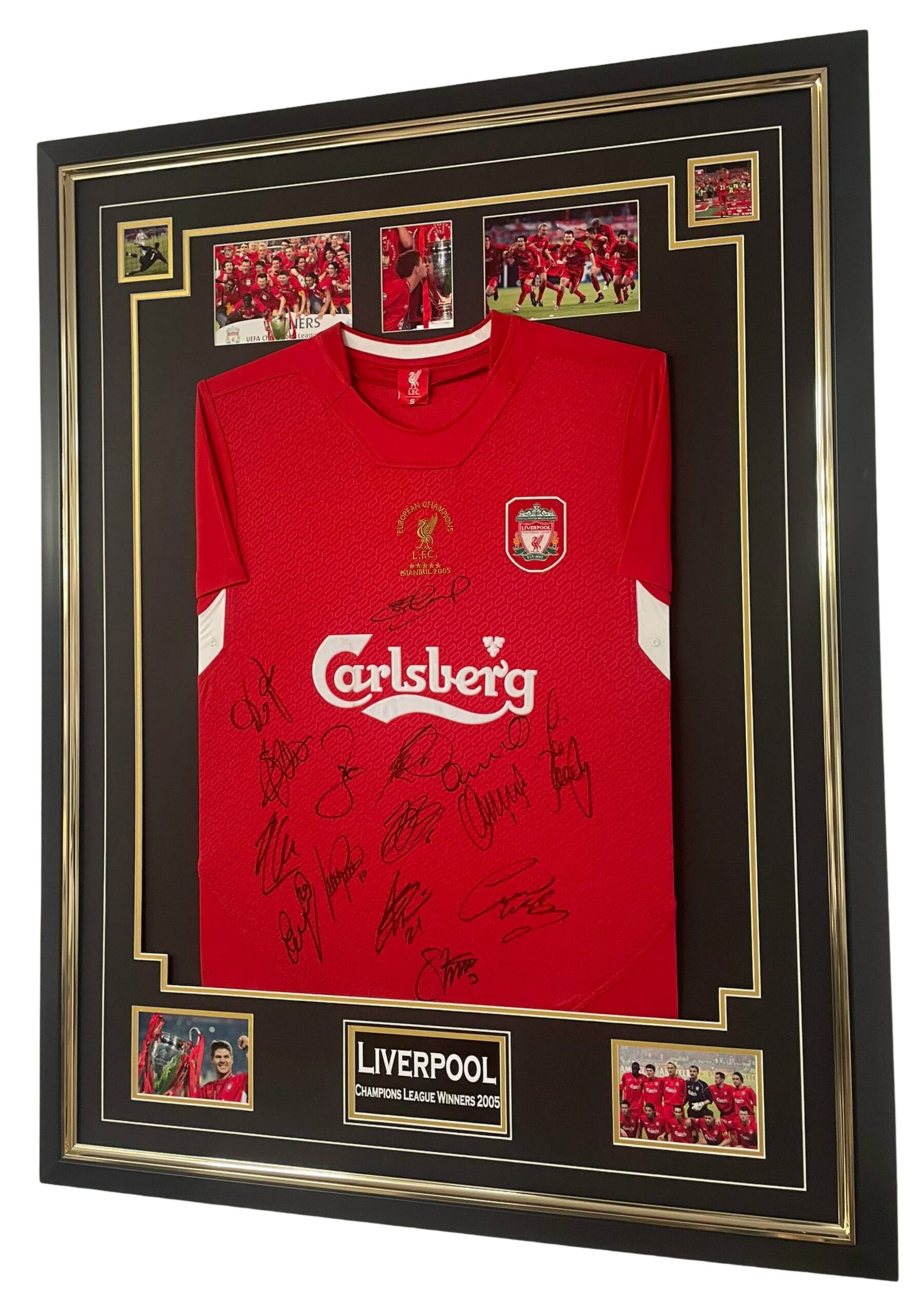 liverpool signed framed shirt