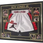 roy jones junior jr framed sigend shirts trunks autograph