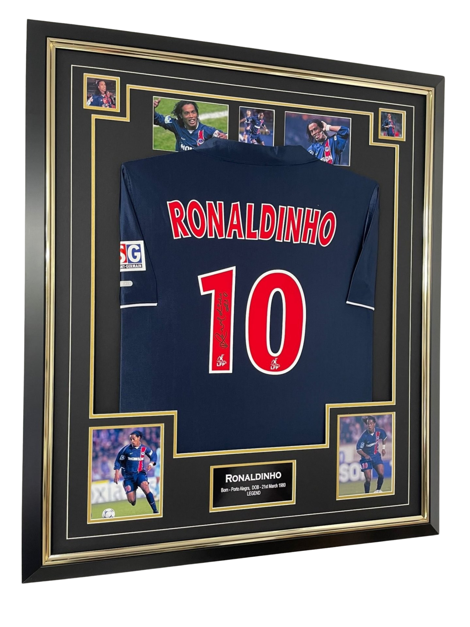 beckett ronaldinho signed parid shirt