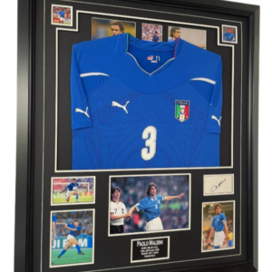 paolo maldini italy signed display with jersey