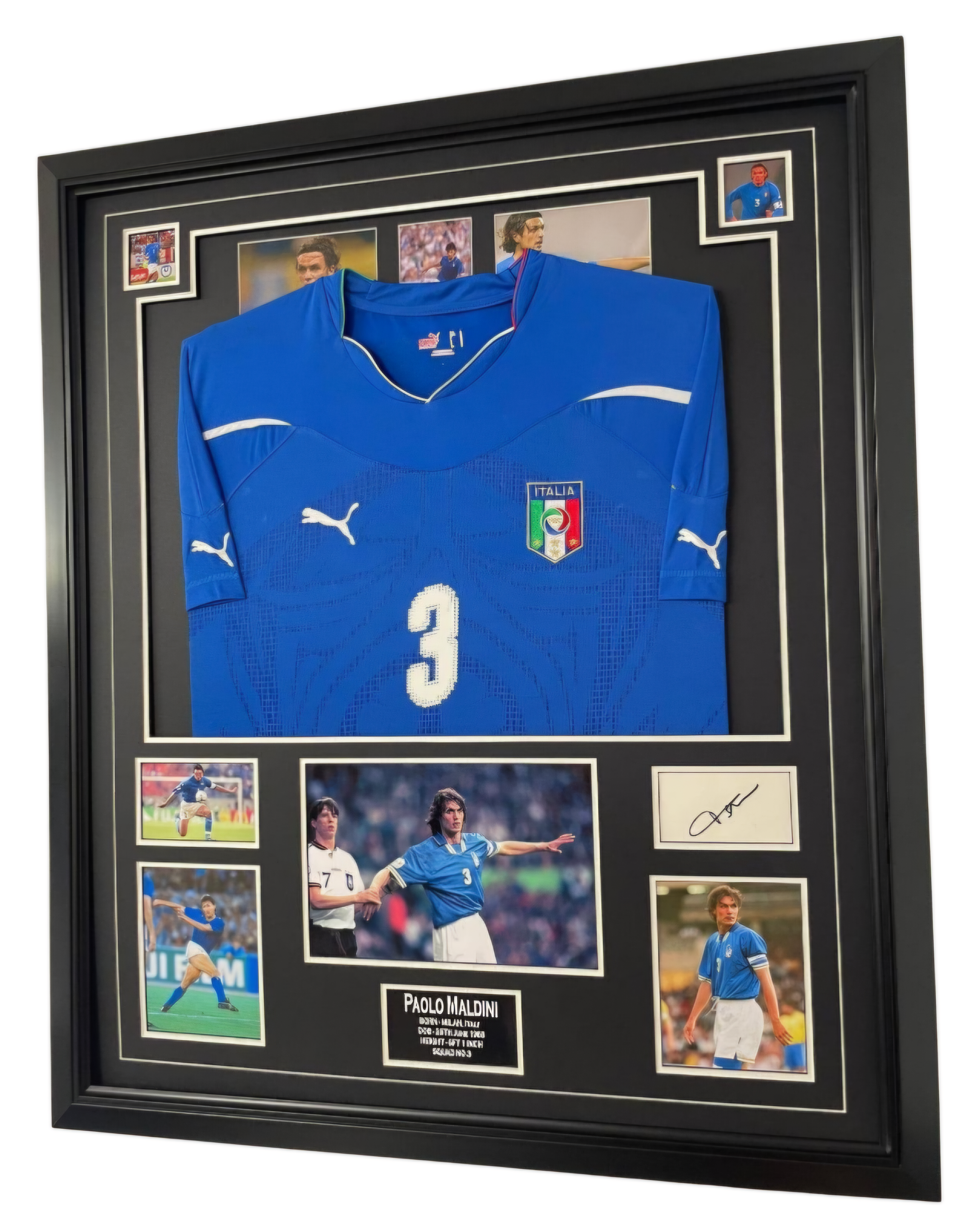 paolo maldini signed display with shirt