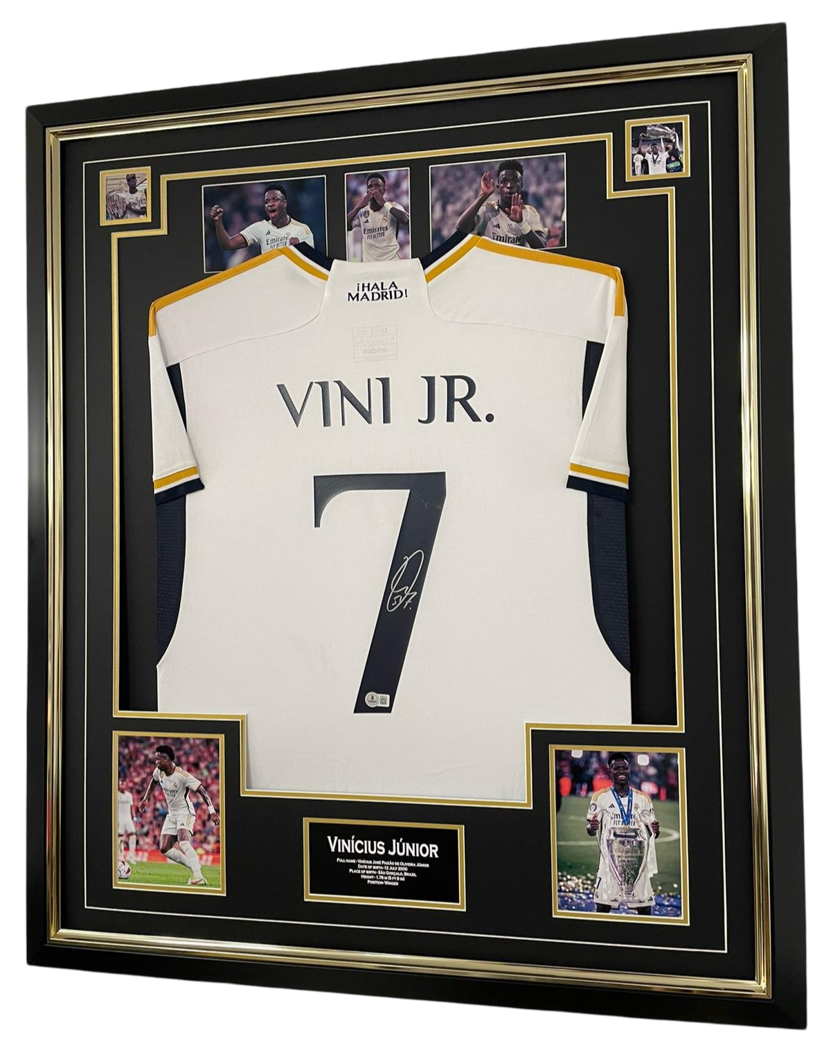 vini jr signed shirt madrid bekett