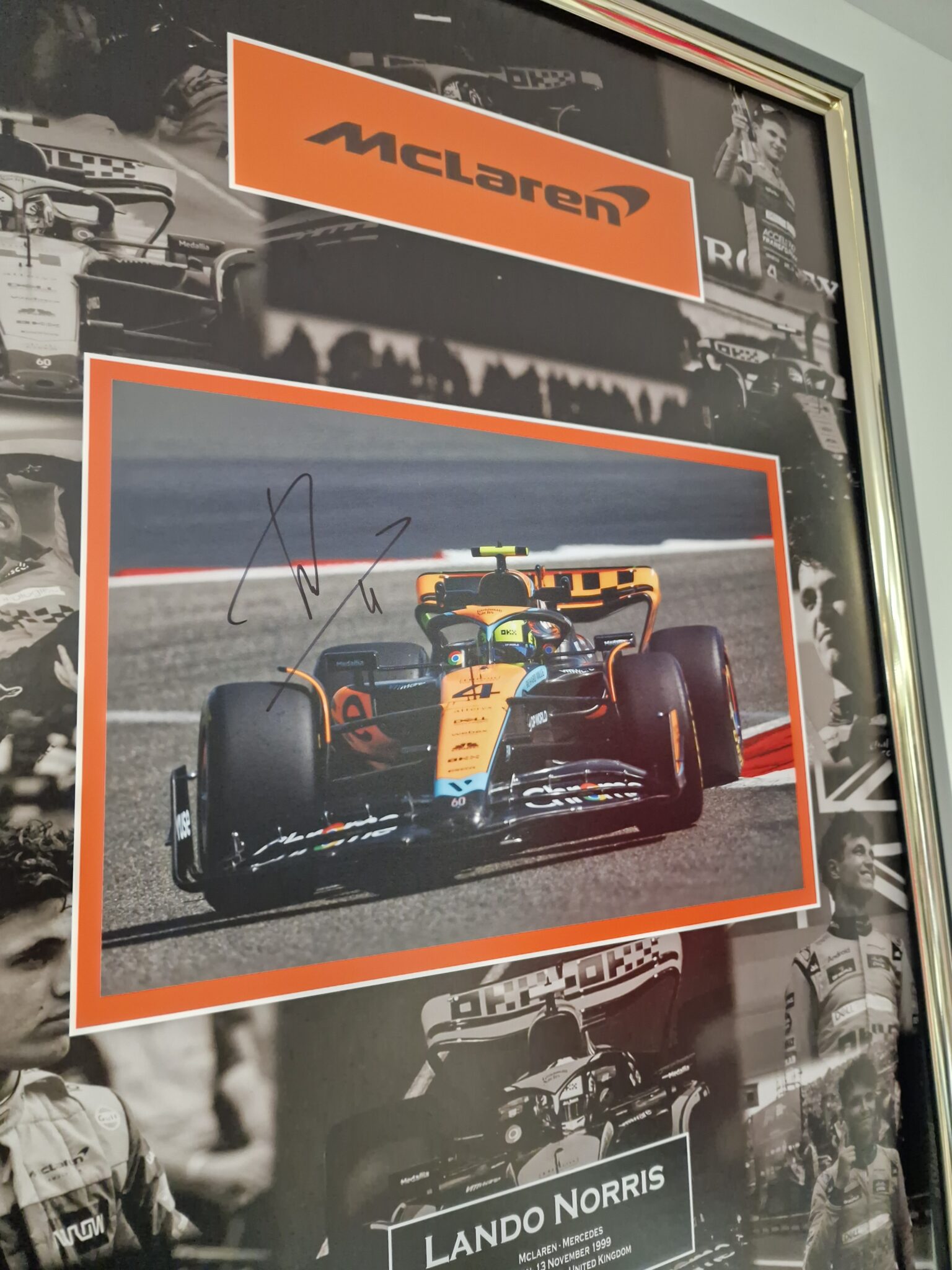 Affiche Lando Norris Signée - Format A4 - Poster F1 2025 - Cadeau Fan