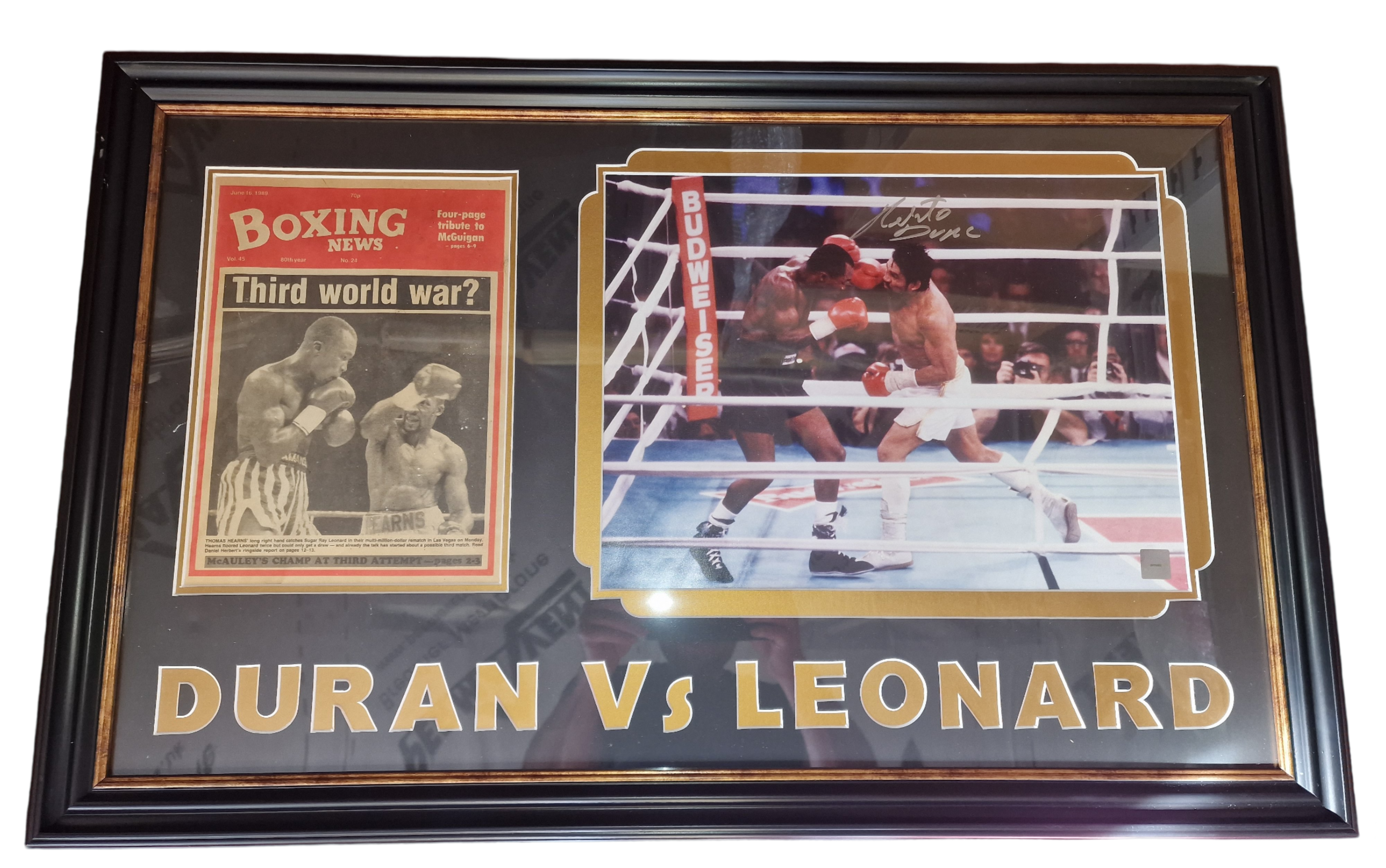 roberto duran signed photo