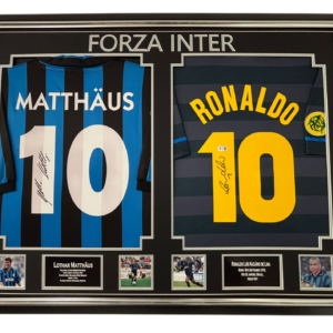 Inter Legend Lothar Matthaus and Ronaldo Signed Jerseys