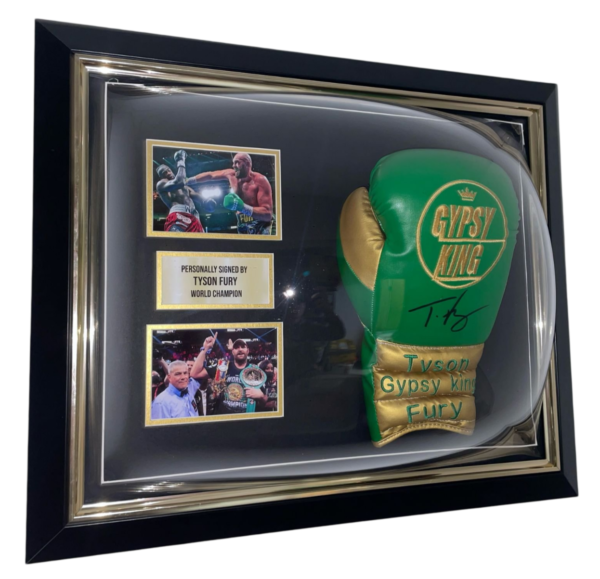 Framed Tyson Fury Signed Boxing Glove – Signed Memorabila Shop
