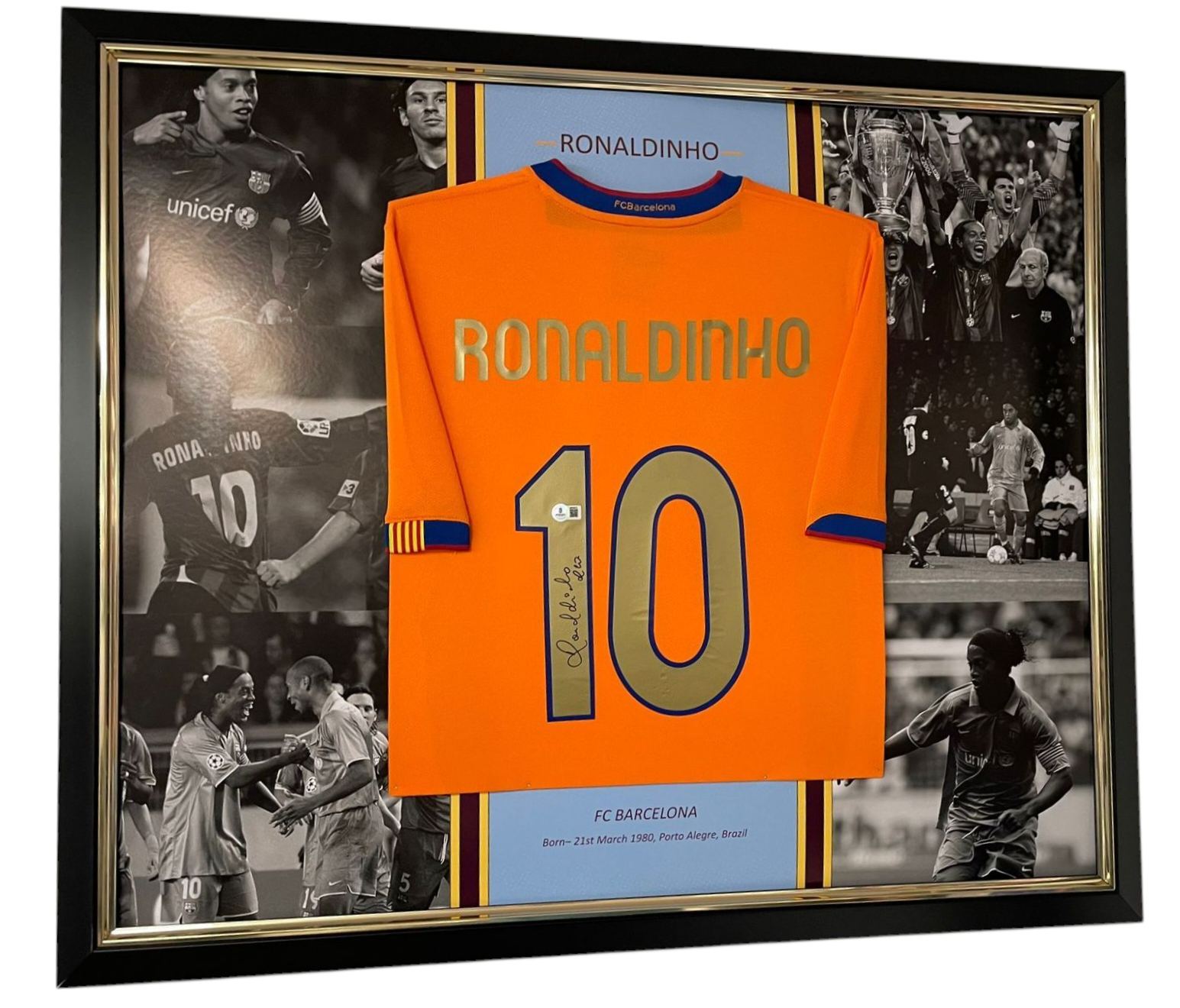 RONALDINHO SIGNED SHIRT BECKETT