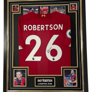 andy robertson signed shirt framed jersey liverpool legend