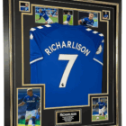 everton star richarlison signed picture with jeresey